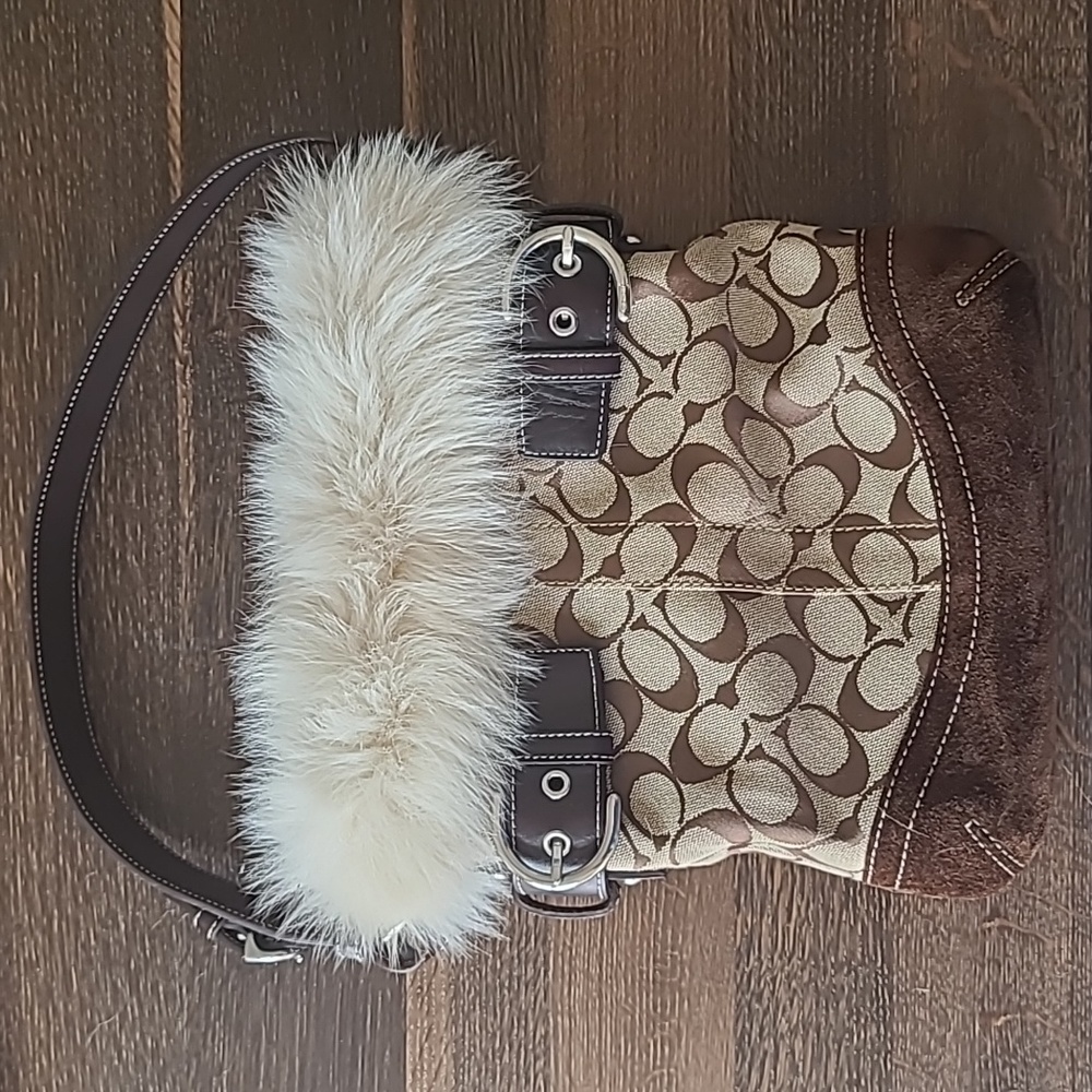 Coach Woman's Fur Shoulder Bag